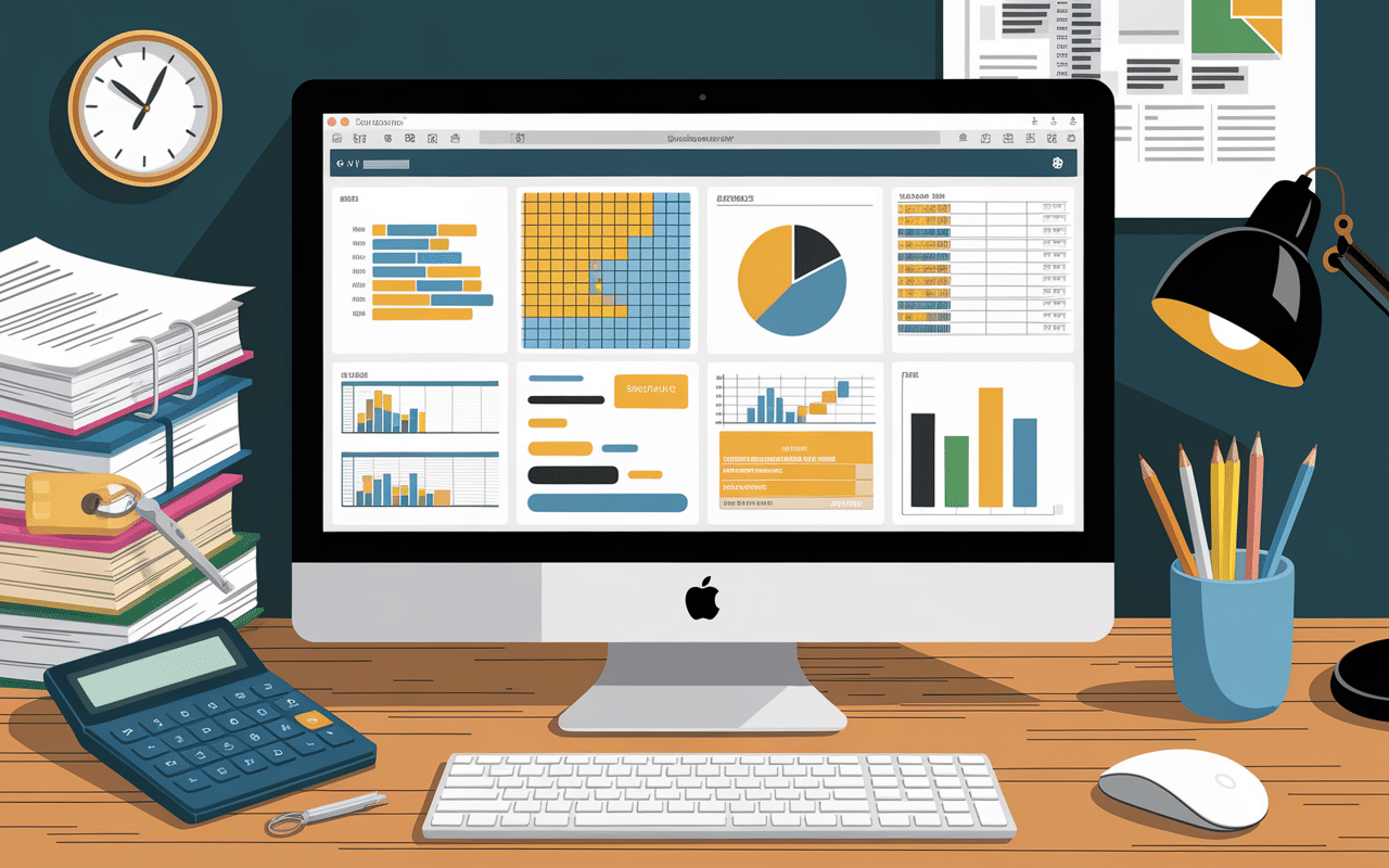 Écran tableur logiciel gestion locative gratuit excel avec calculatrice et clés