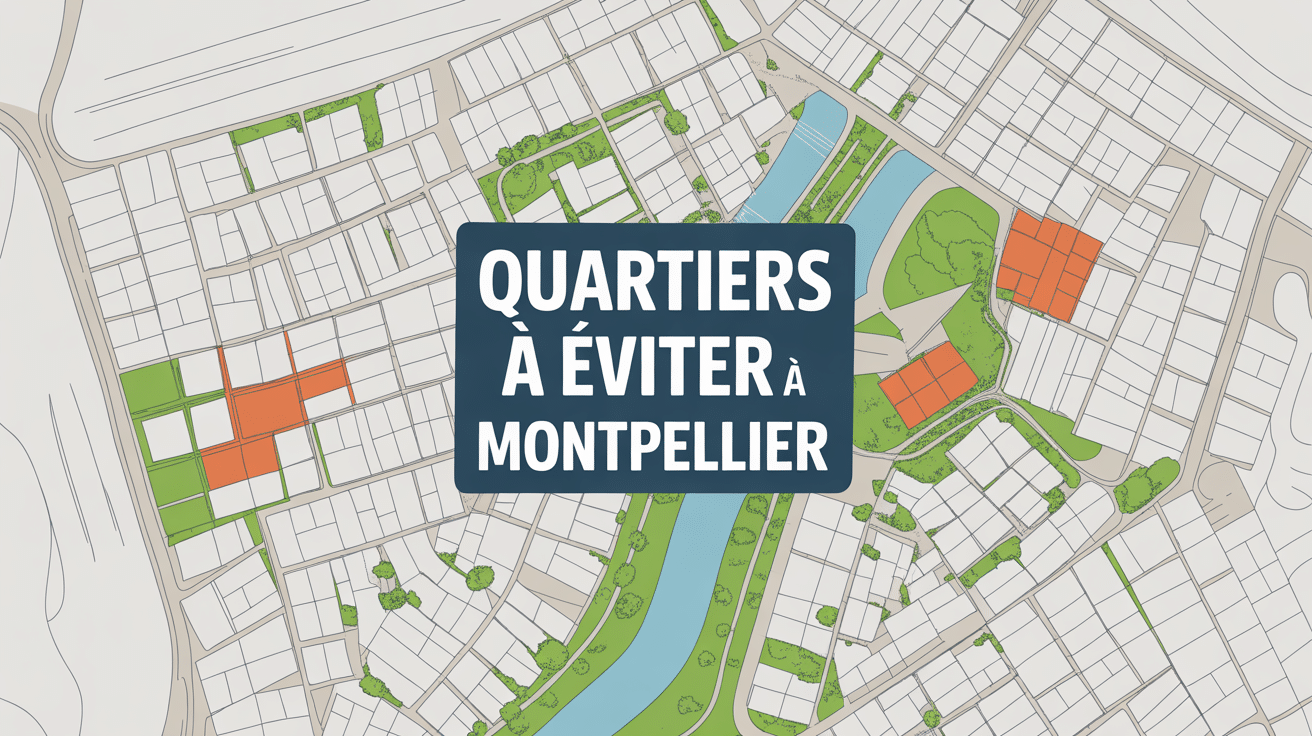 Carte quartiers à éviter Montpellier vue aérienne