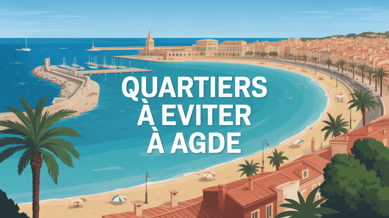 Vue panoramique quartier à éviter à Agde avec port et centre historique