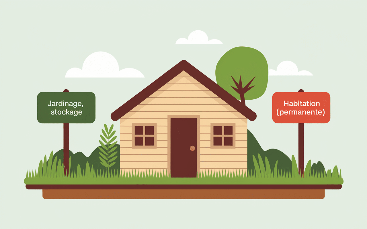 Règles d'usage terrain non constructible avec cabanon cadastré