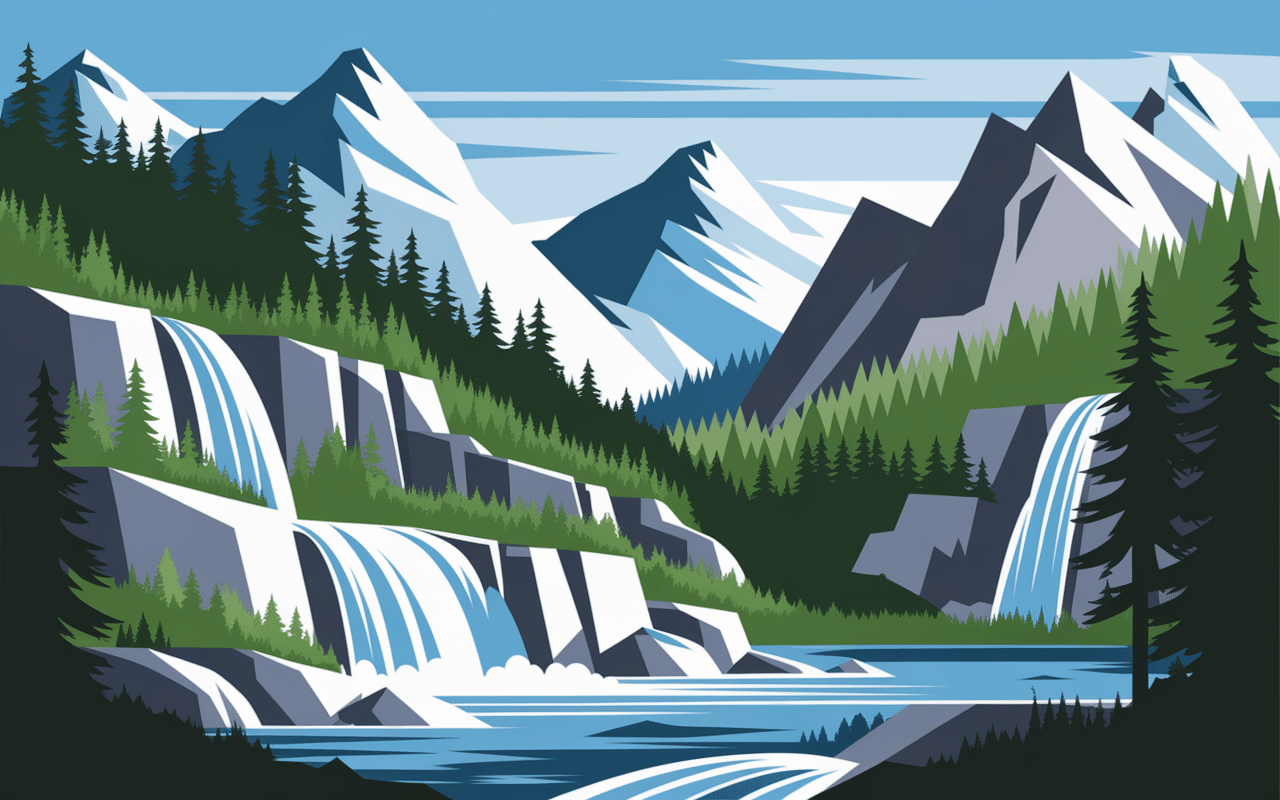 Paysage cascate di radule Niolu