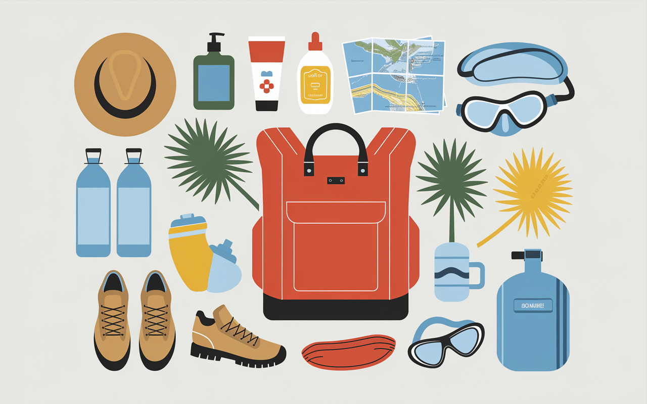 Préparer visite Diamond Beach Nusa Penida sac équipements