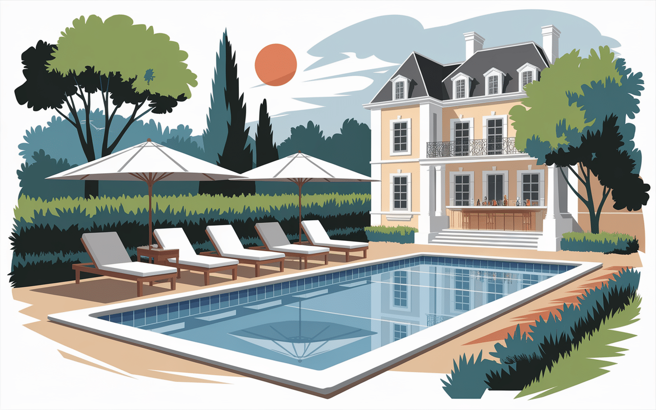 Piscine luxe Marrakech transats jardins