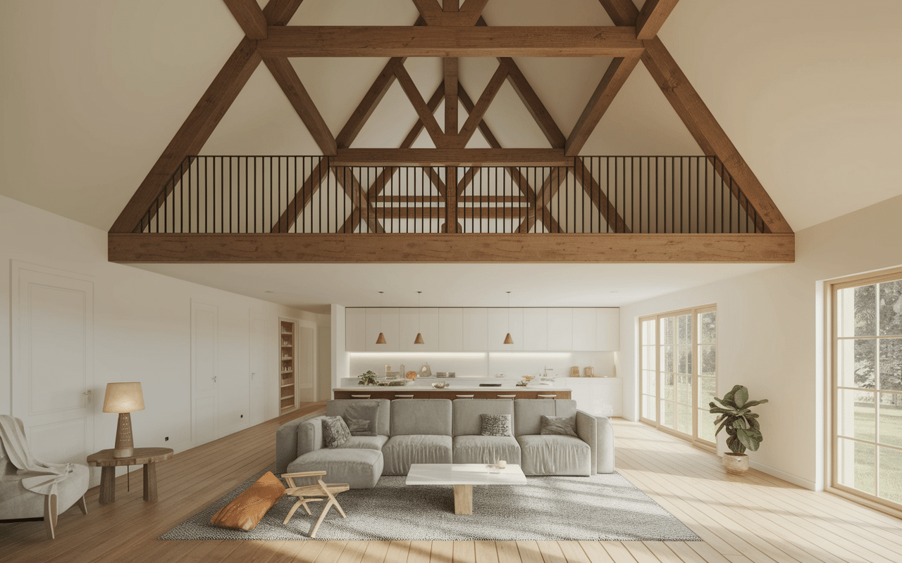 Les barns intérieur grange rénovée espace ouvert