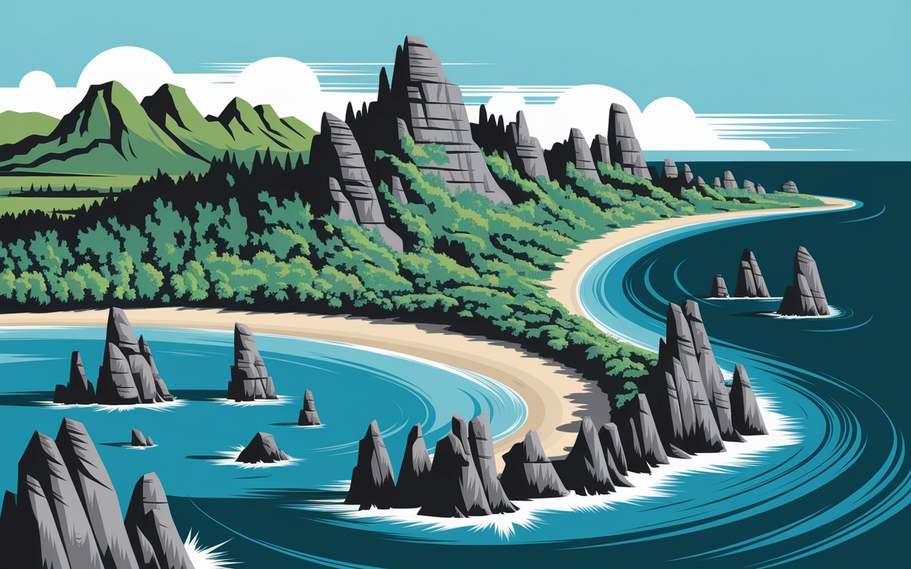 Vue aérienne Nusa Penida falaises plages