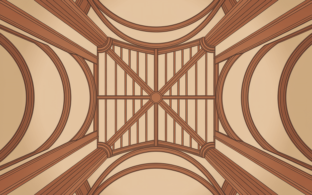 schéma plafond à la française charpente bois