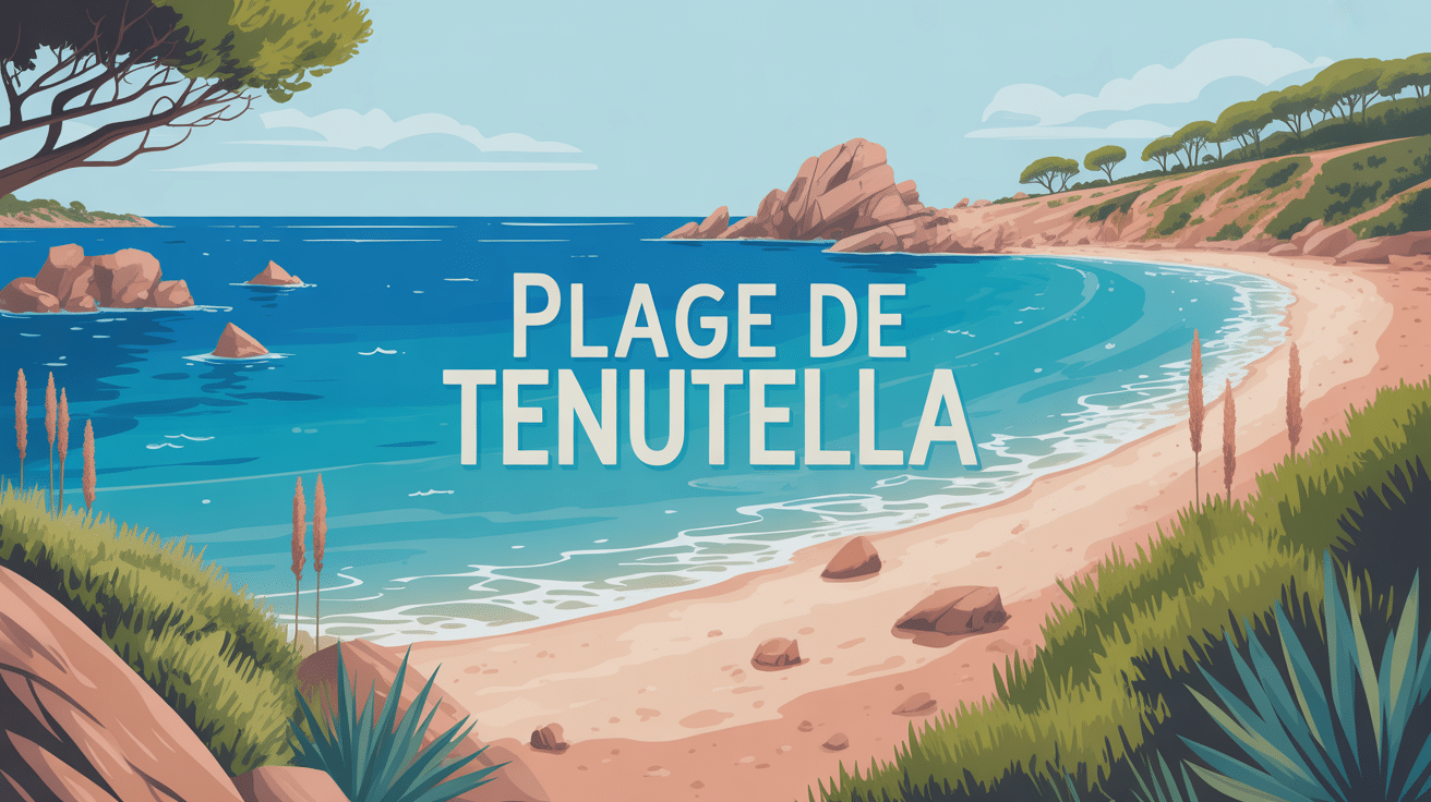 illustration plage de tenutella sable eaux turquoise pinède