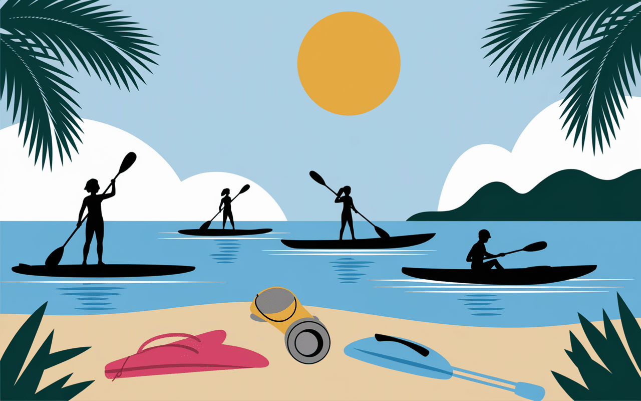 plage du santana paddle baignade kayak