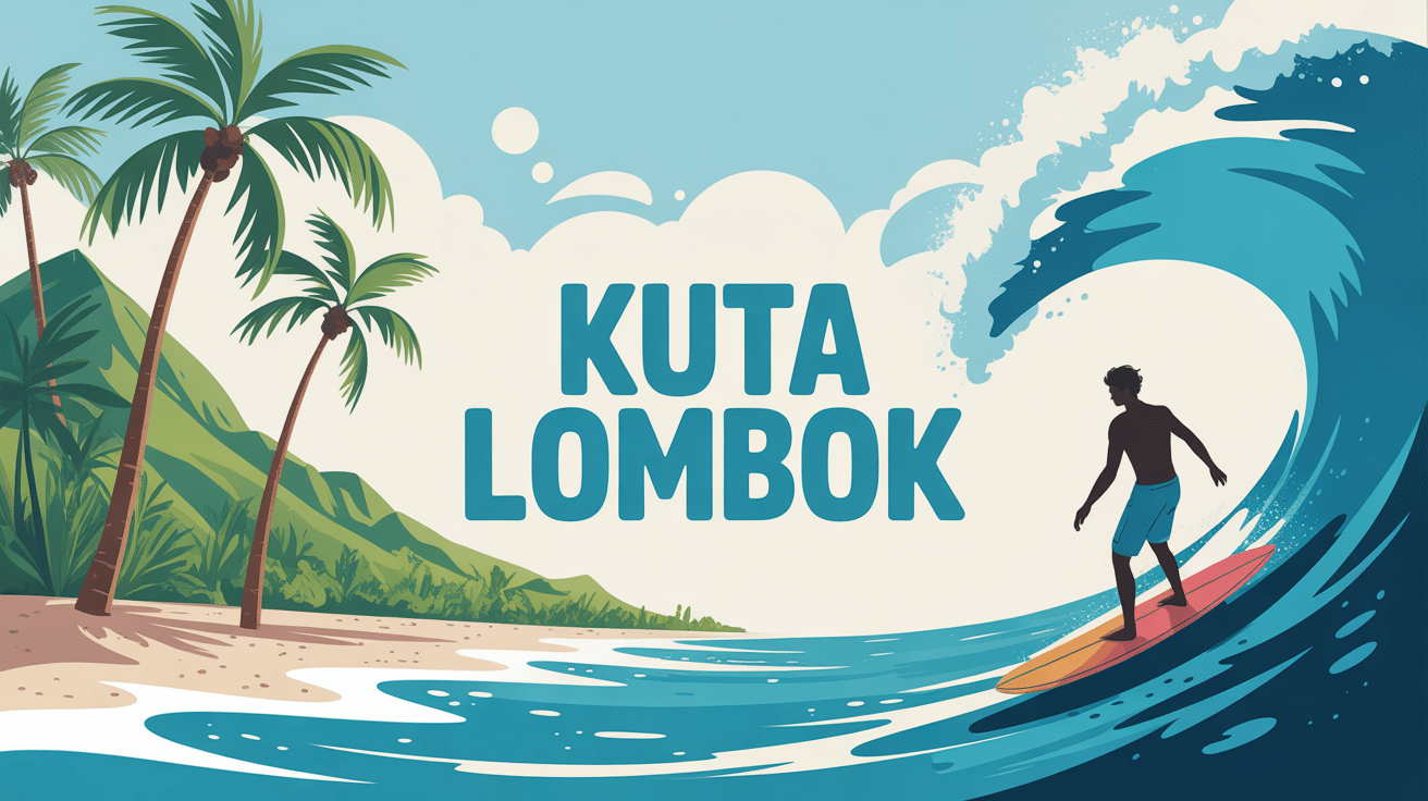 Plage tropicale sable blanc kuta lombok