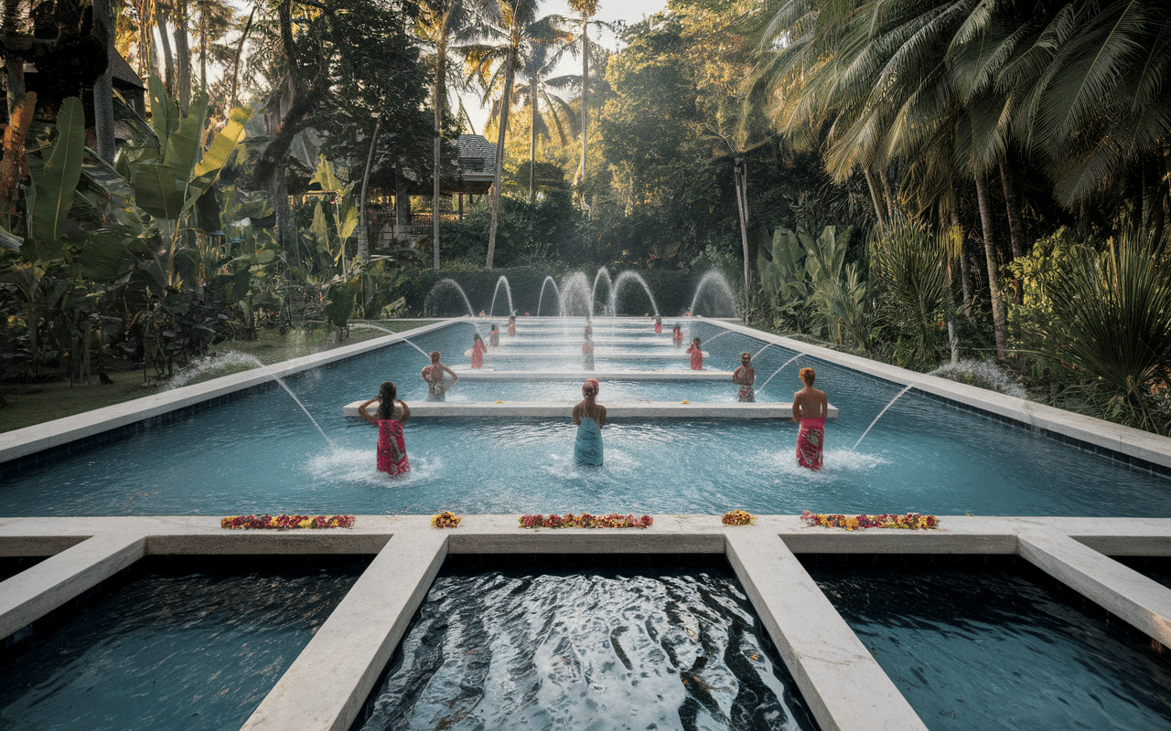 rituel de purification tirta temple bassin fontaines