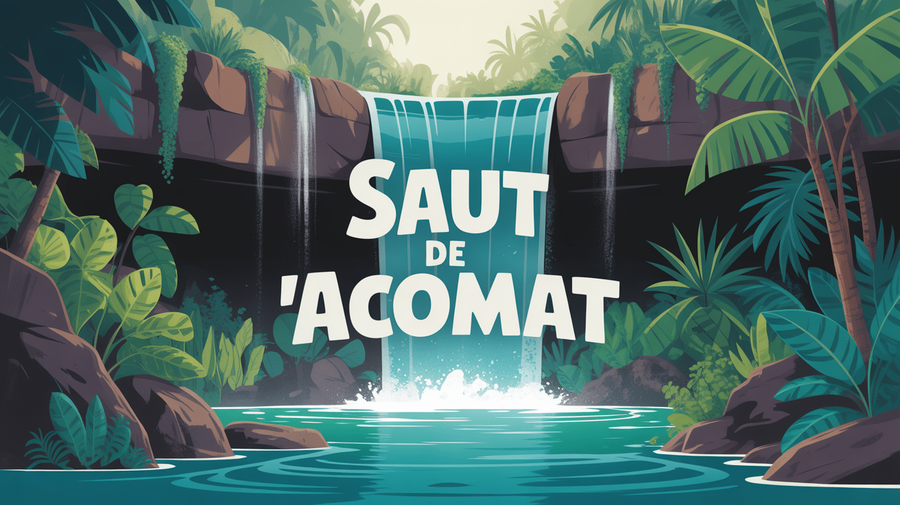 Cascade saut de l'acomat bassin naturel végétation luxuriant