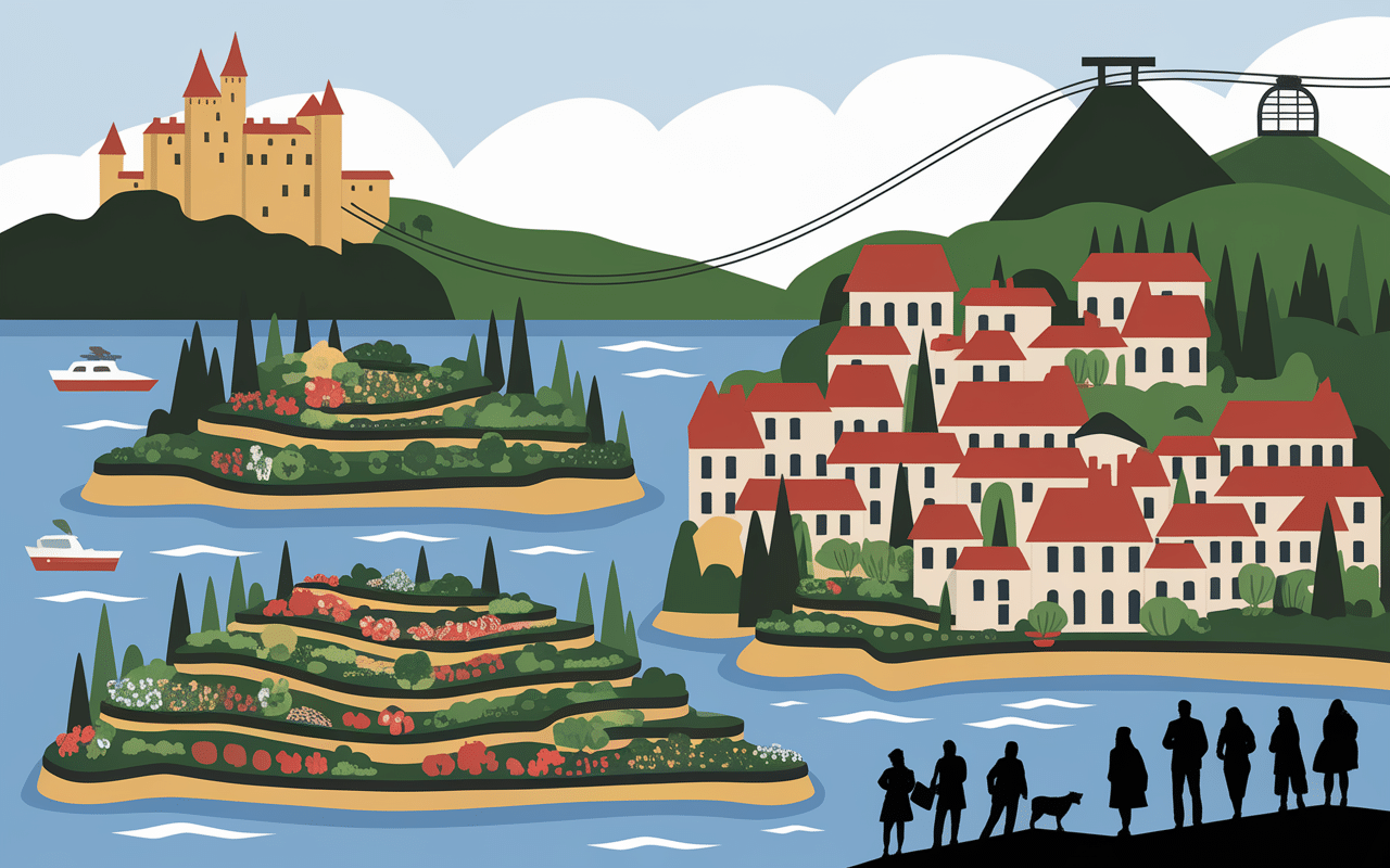 Carte touristique visiter le lac majeur îles et villages