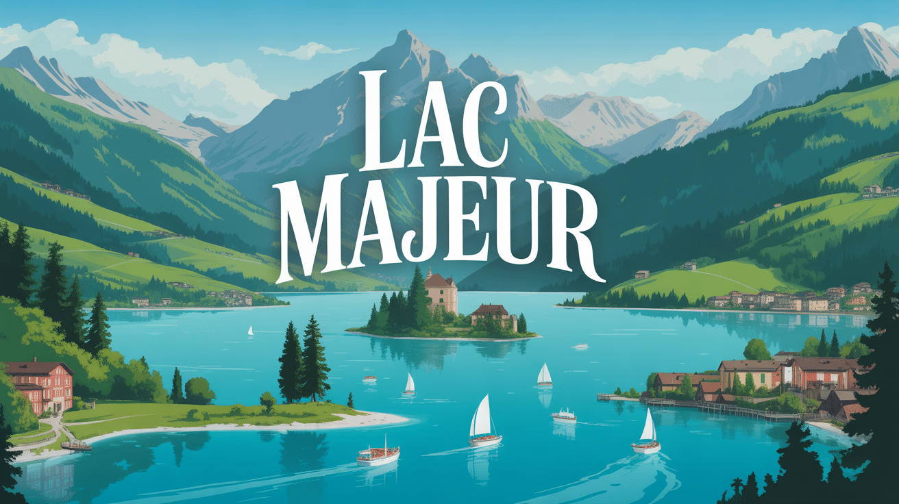 Vue panoramique visiter le lac majeur avec montagnes et villages