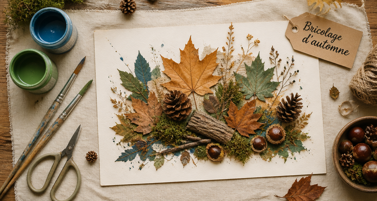 bricolage automne maternelle collage feuilles