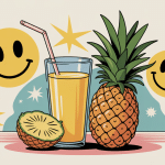 illustration jus d'ananas dents de sagesse optimiste