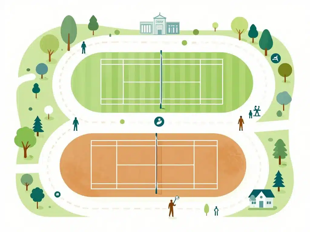 types terrain de tennis libre accès autour de moi