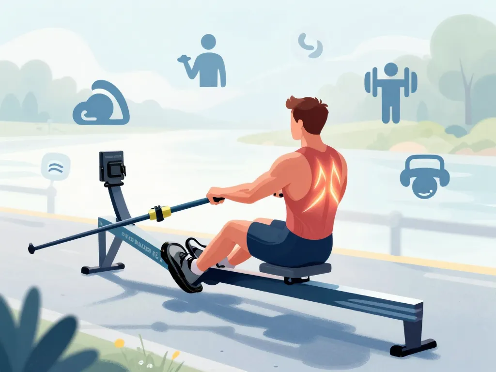 rameur scandinave bienfaits efficacité muscles sollicités