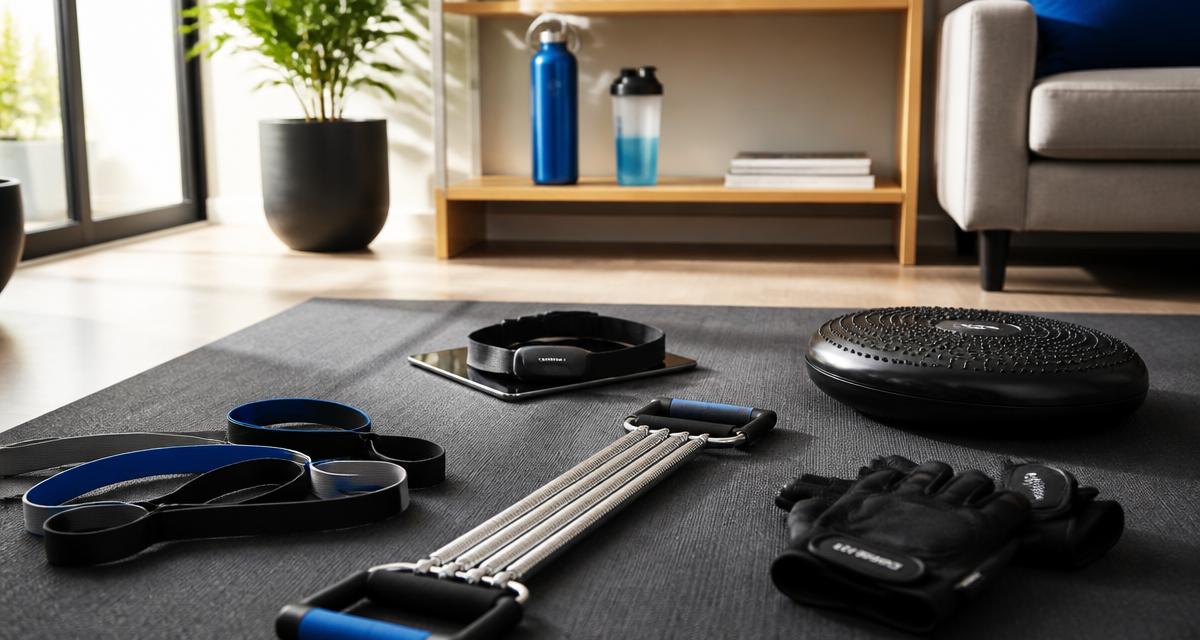 accessoires de sport dans un salon moderne
