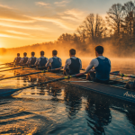 aviron sport huit rameurs sur fleuve