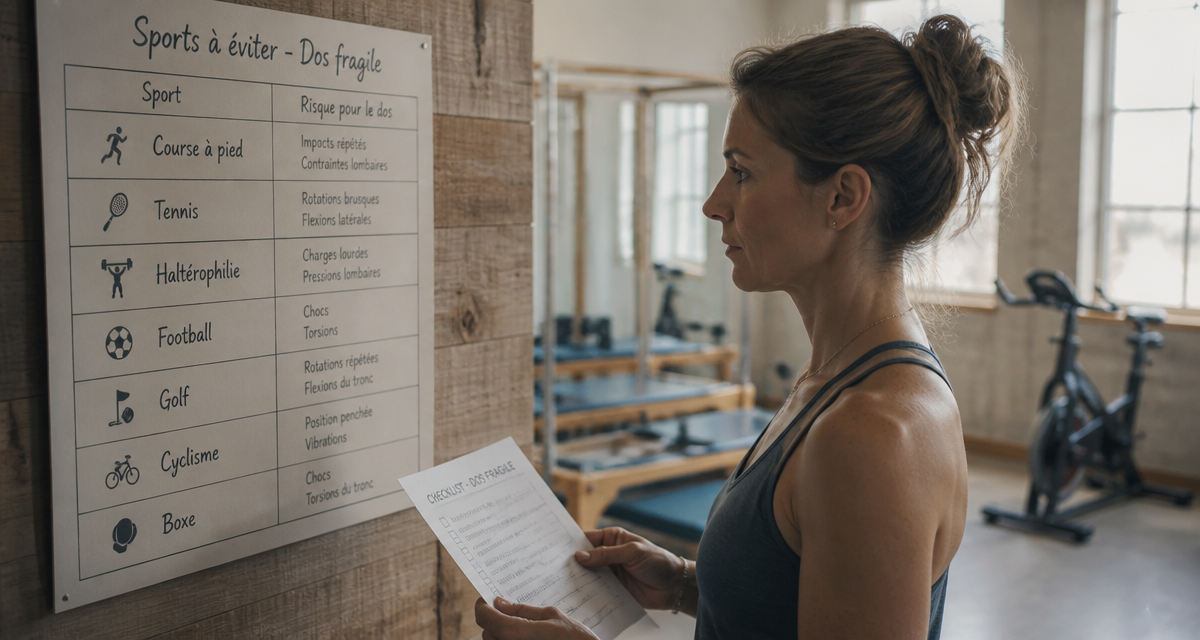 lombalgie sport a eviter femme checklist