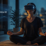 meditation in vr personne casque réalité virtuelle