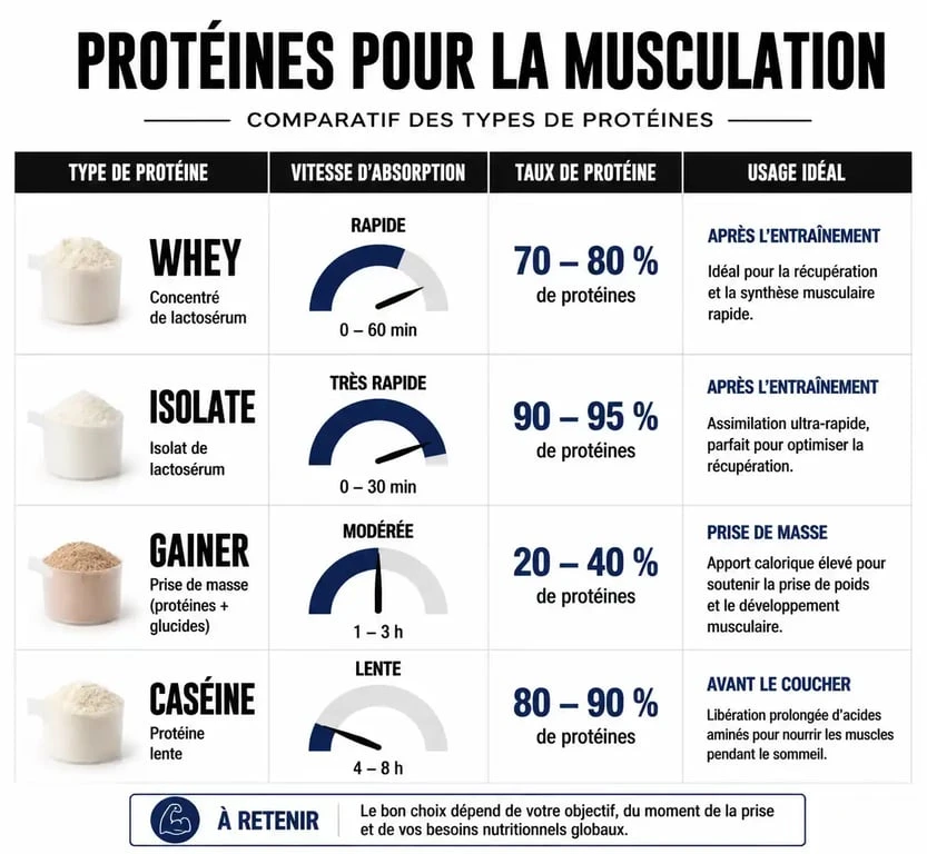 Comparatif des types de protéines pour la meilleure proteine prise de masse