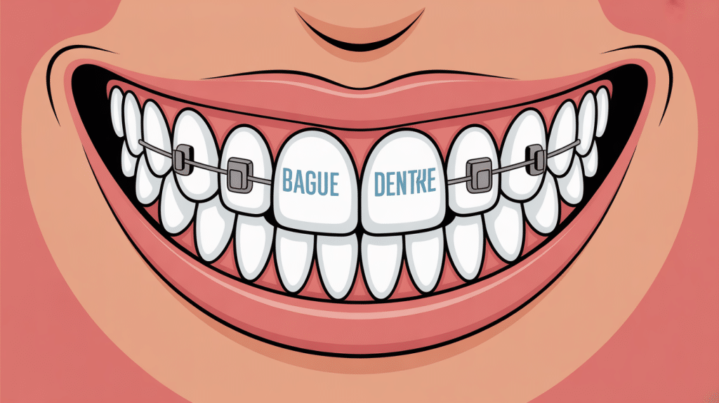 sourire avec différents types de bague dentaire