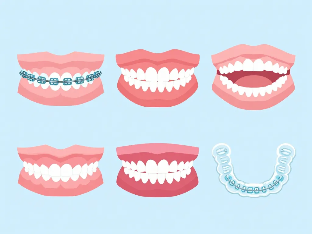 illustration types de bague dentaire sur dents