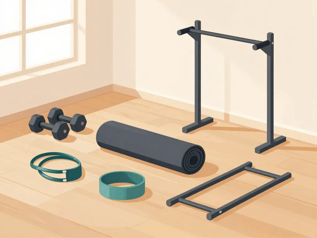 musculation dans la maison, haltères, bandes et tapis fitness