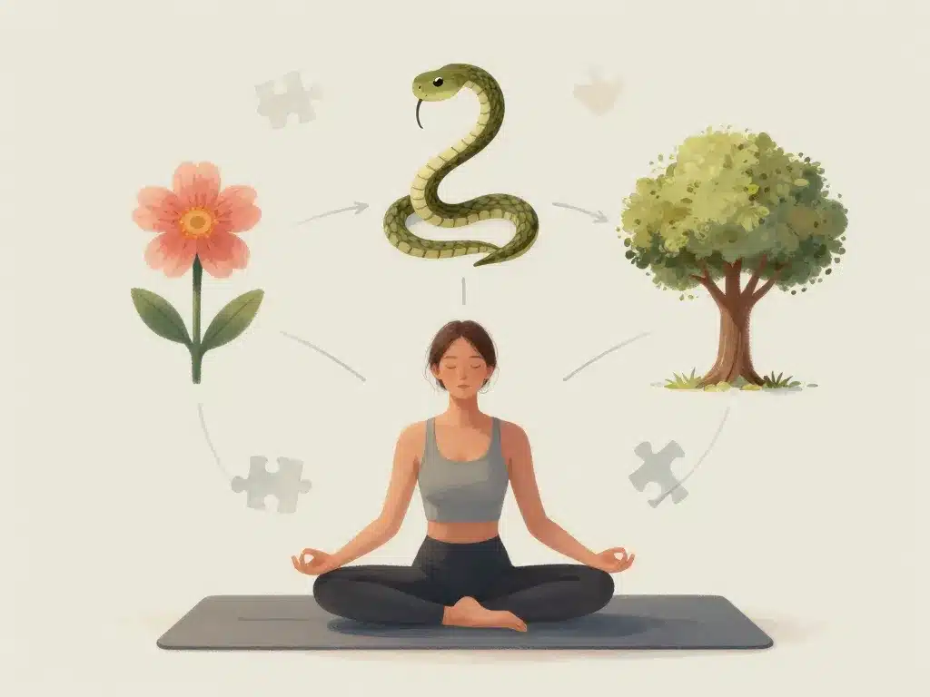 distinguer postures de yoga mots fleches symbole indice