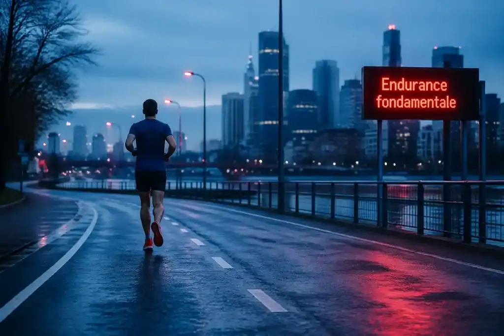 endurance fondamentale coureur urbain à l’aube