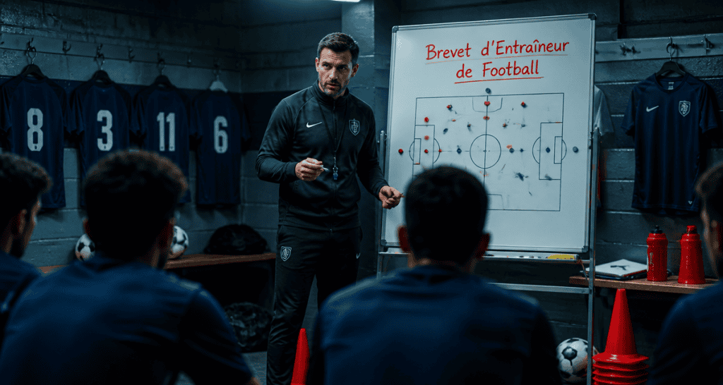 diplôme entraîneur foot prix, coach devant tableau tactique