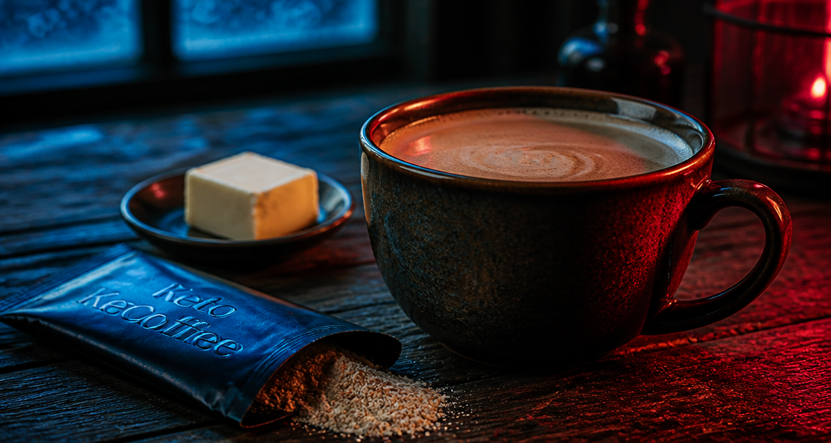 keto coffee crémeux avec sachet et beurre