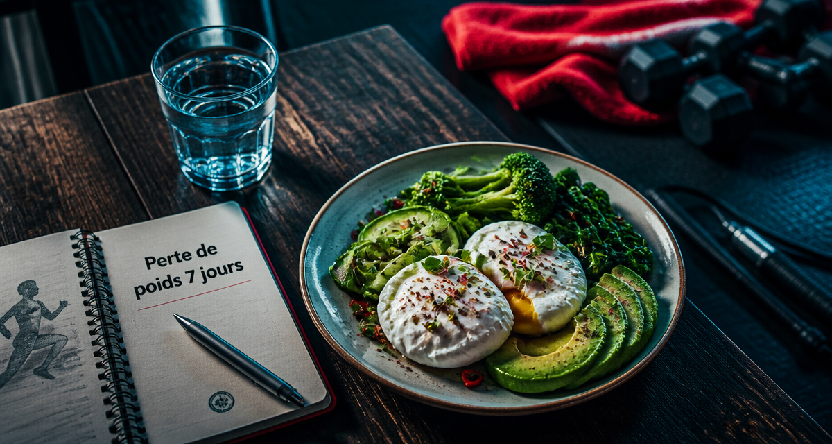 perdre poids 1 semaine assiette légumes carnet sport