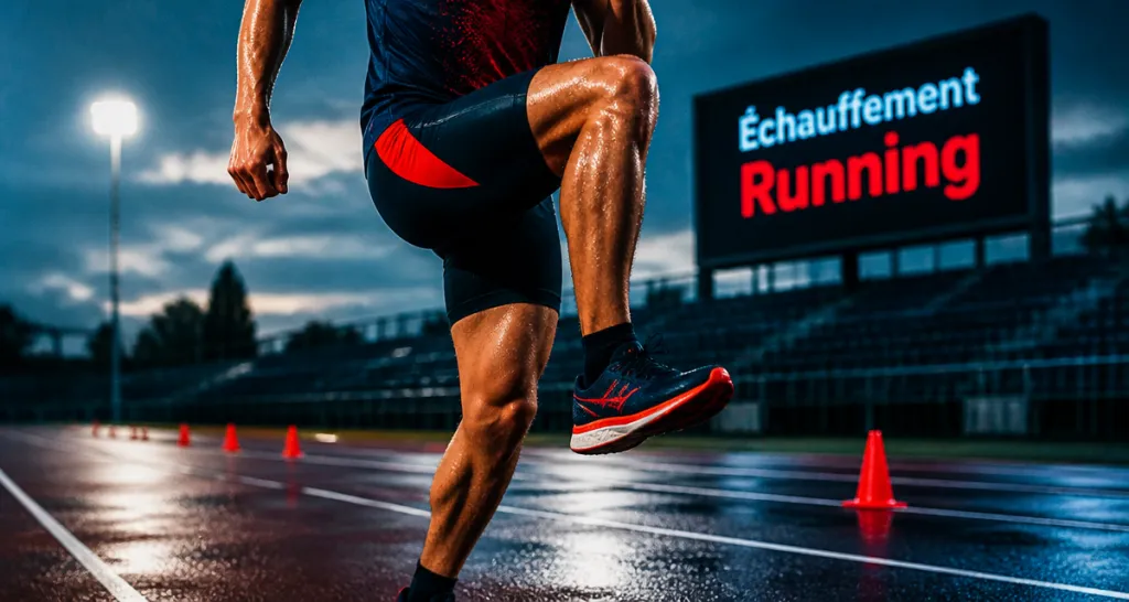 comment s'échauffer avant de courir, coureur en échauffement sur piste