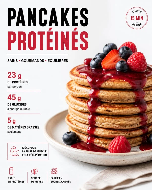 Pancakes régime protéinés et sains pour le petit-déjeuner