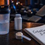 Prise de masse creatine : shaker avec poudre et protocole 3-5 g