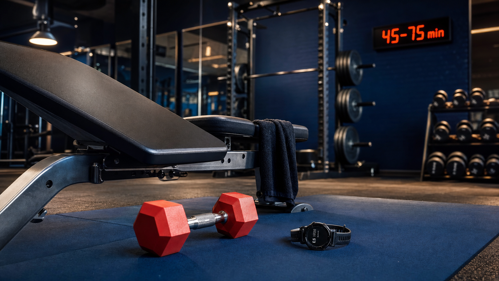Durée séance musculation : 45 à 75 minutes en salle de sport