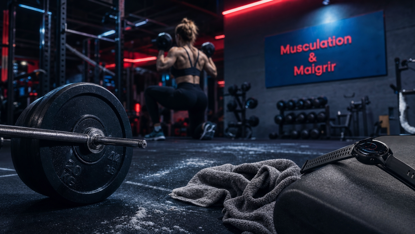 Maigrir par la musculation : athlète en salle, musculation et cardio