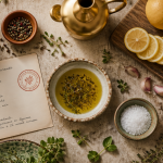assaisonnement méditerranéen ingrédients sur table