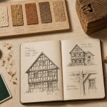 colombage maison bureau artisan croquis bois