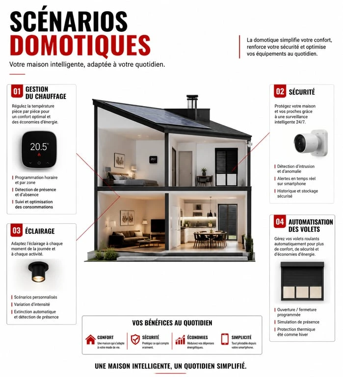Exemples de scénarios domotiques pour la maison intelligente