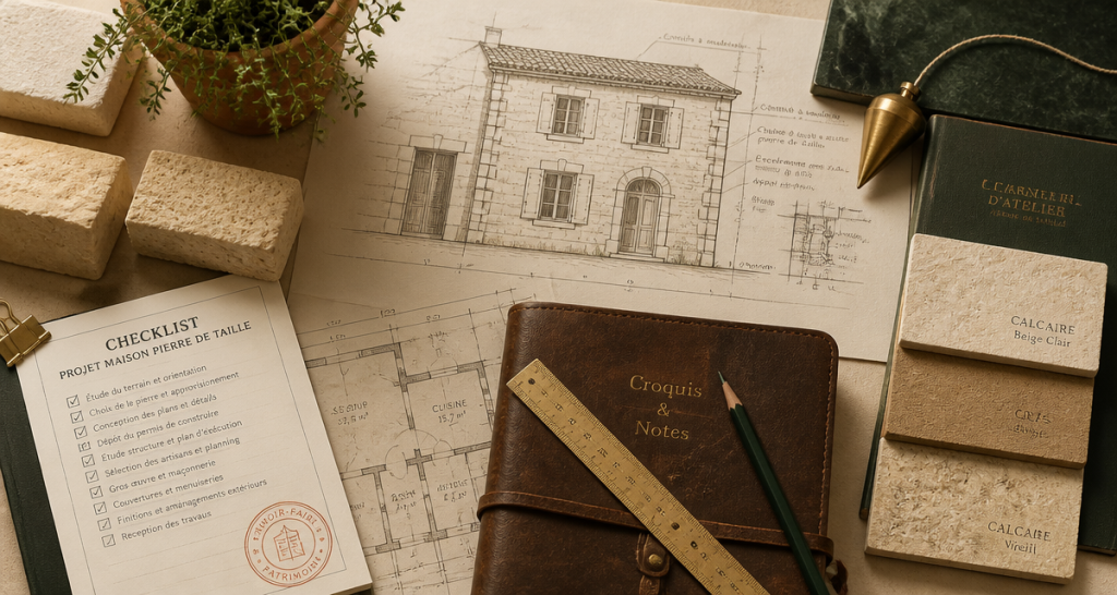 Maison pierre de taille plans et échantillons