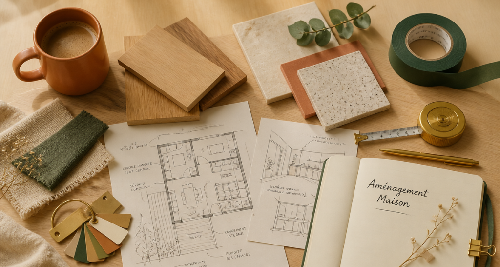 Mon amenagement maison plan materiaux bois croquis