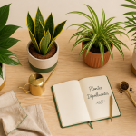 plantes d'intérieur dépolluante en pots sur table