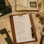 Vider maison après décès checklist sur table