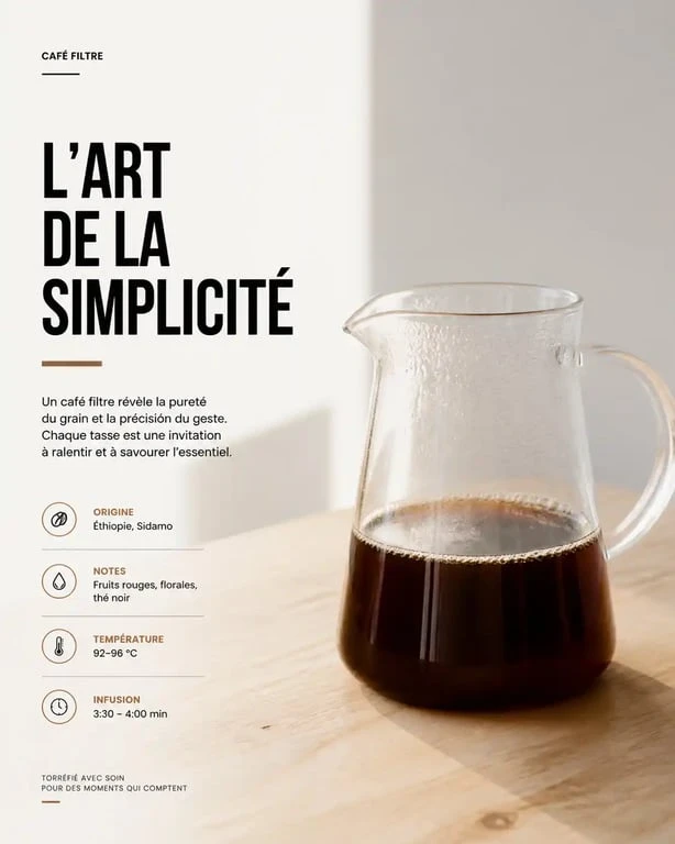 Café filtre fraîchement préparé dans une carafe en verre pour illustrer comment faire un bon café filtre