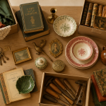 vide maison laval objets anciens sur table