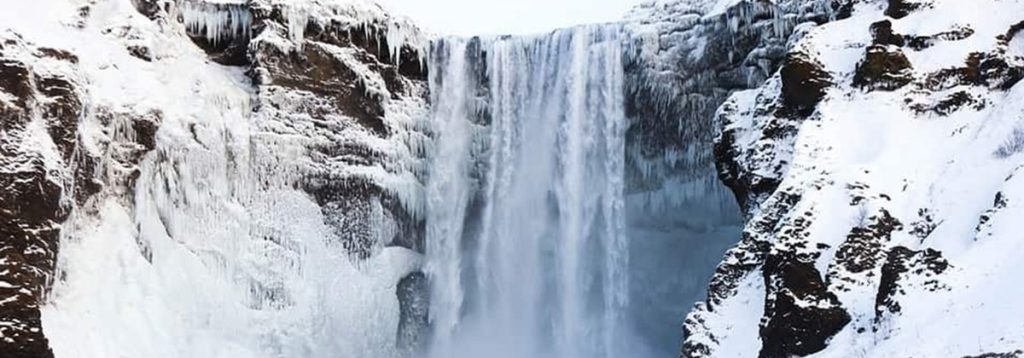 skogafoss in snow skogafoss in snow