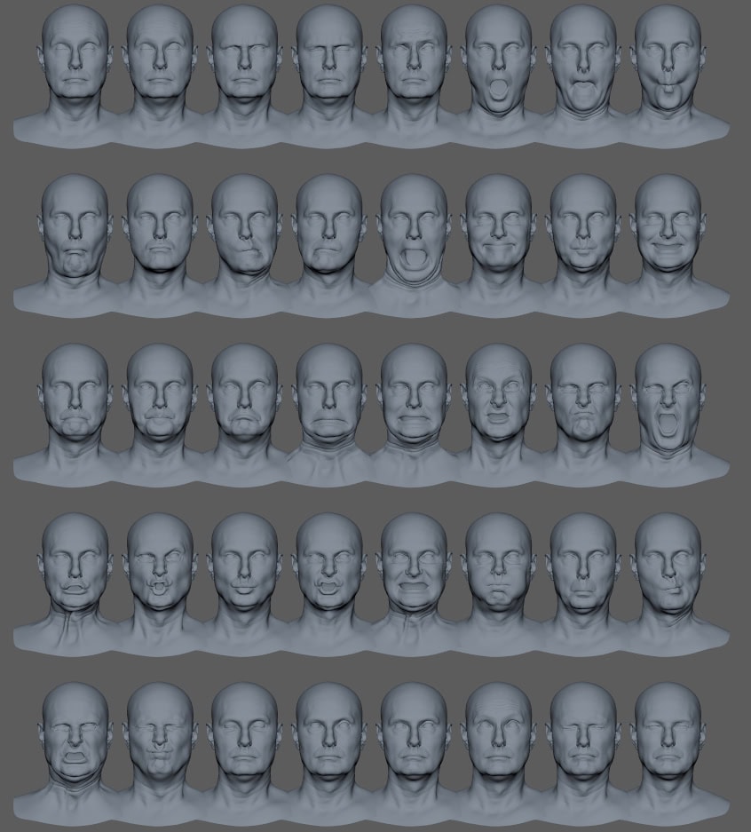 Blendshapes and high poly blendshape scanning services